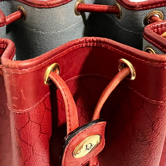 Dior Red Vintage Logo Bucket Bag - Picture 12 of 16